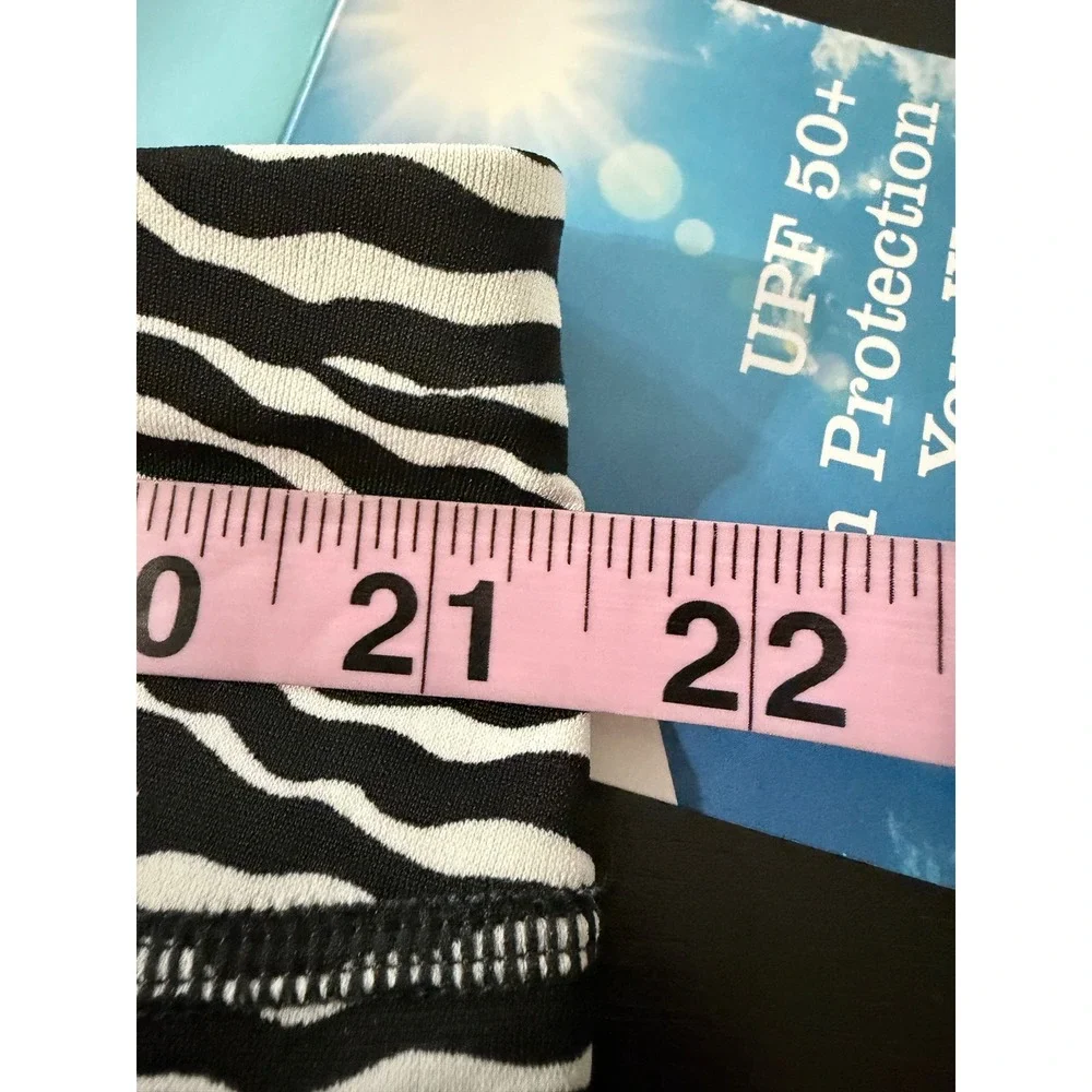 Coolibar Swim Capris Women 3X Black Zebra Deep Water Swim Capris UPF 50+ 03313